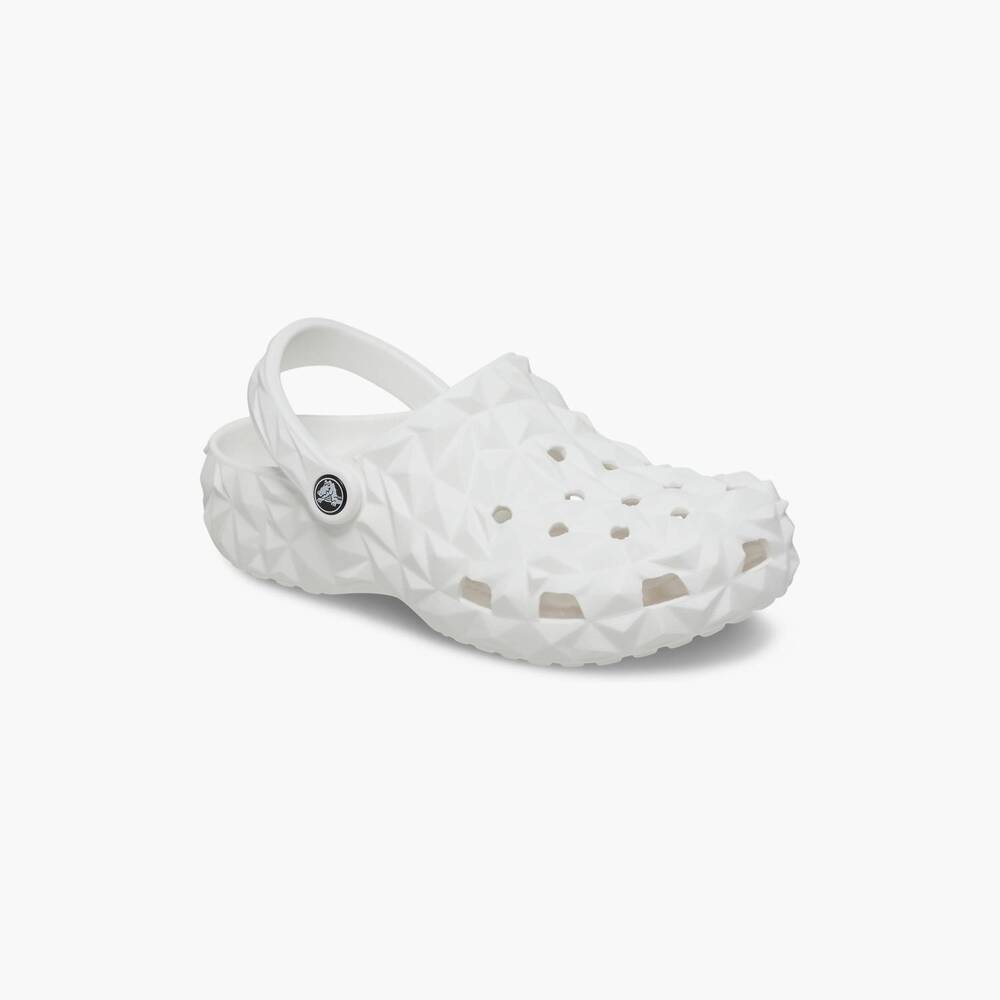 NEW CROCS unisex classic geometric clog in white